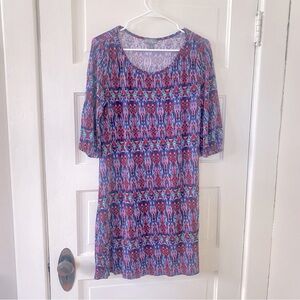 MARKET & SPRUCE Boho Pattern 3/4 Sleeve Knit Women's Dress Size Large